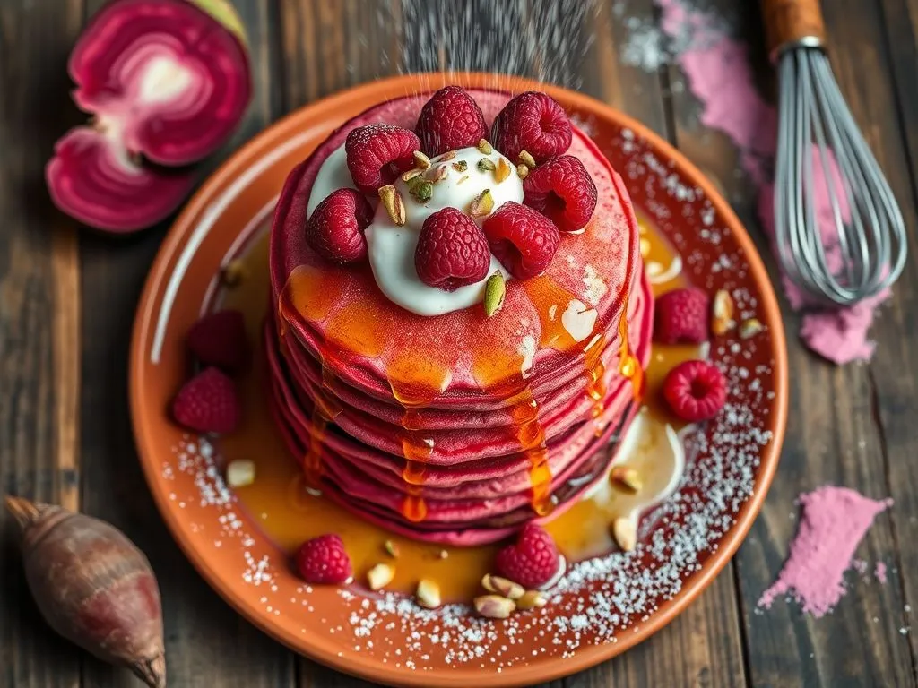 vegetarian breakfast - Beetroot Pancake