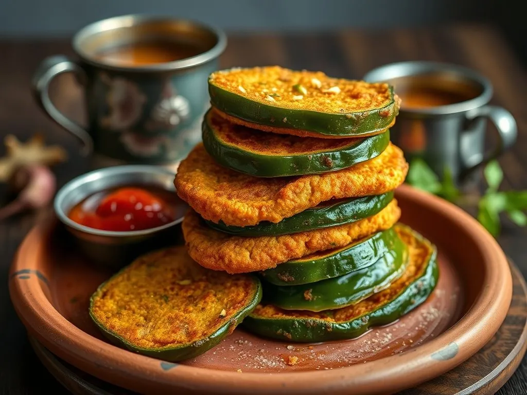 Vegetarian Snacks Recipe - Capsicum Bhajji