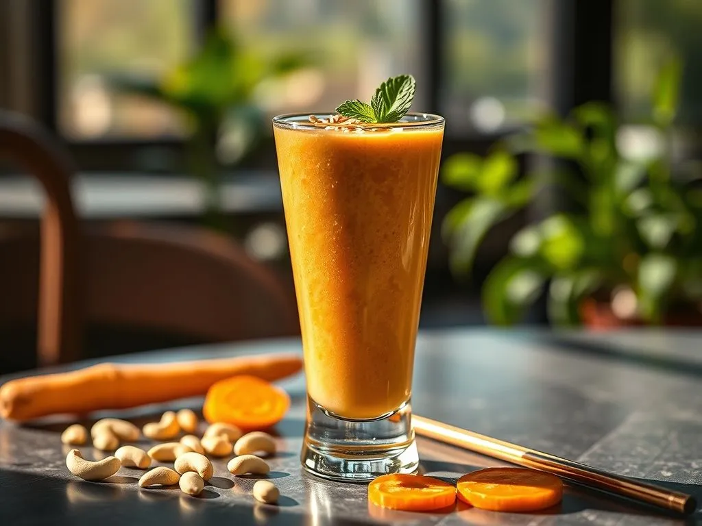 vegetarian breakfast - Carrot Cashew Smoothie