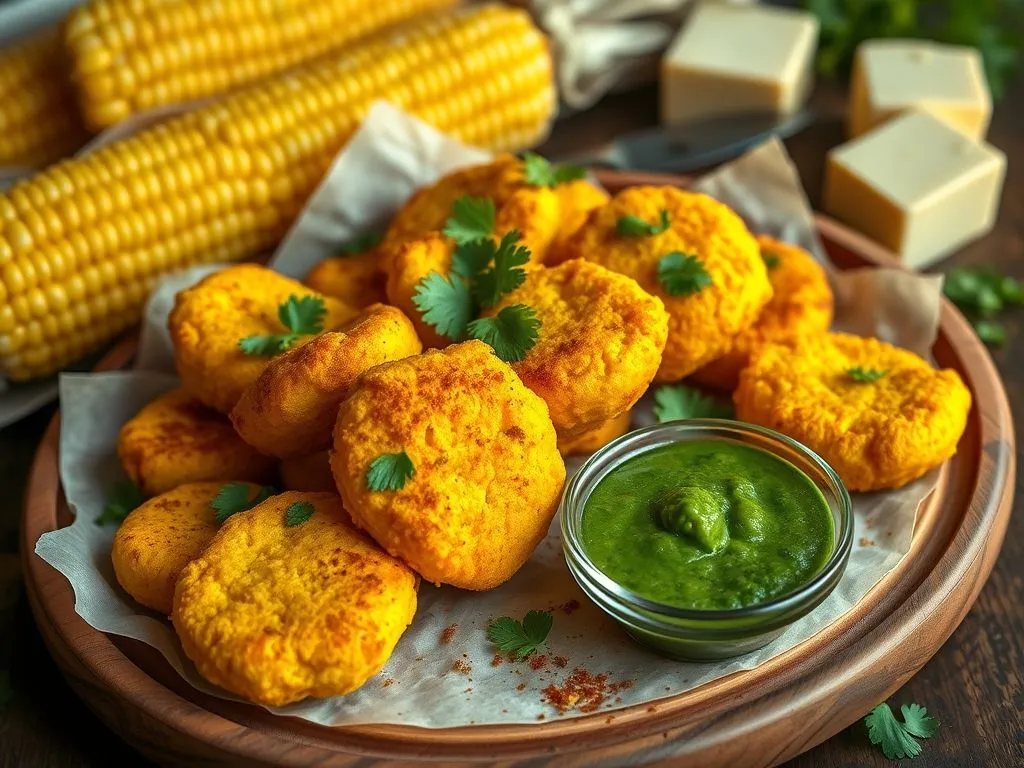 Vegetarian Snacks Recipe -- Makki Paneer Pakora