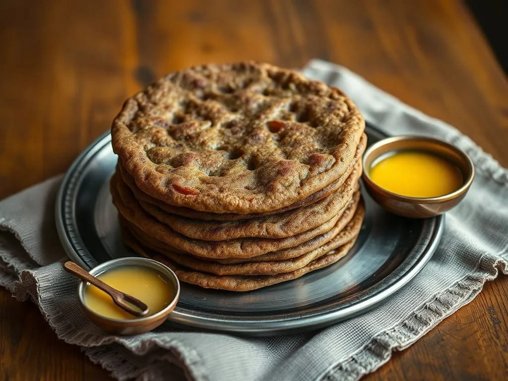 vegetarian healthy dinner- Ragi Wheat Phulka