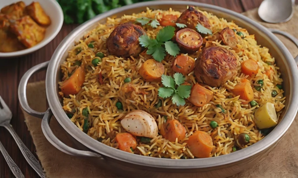 vegetarian healthy dinner - Vegetable Biryani