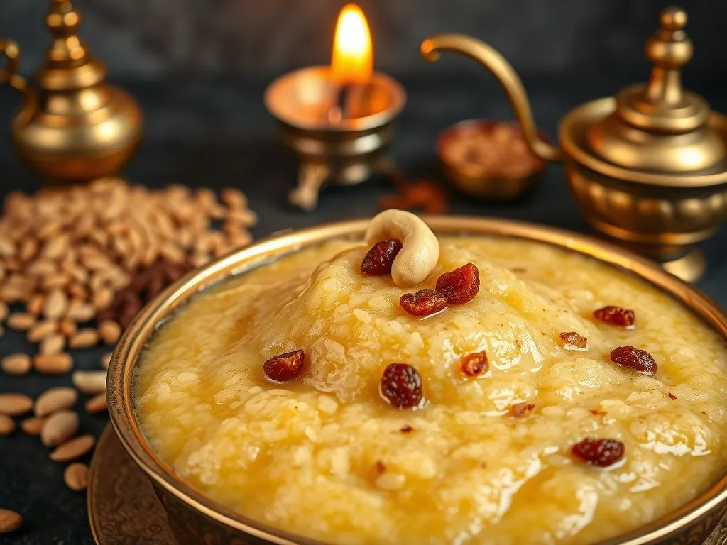 vegetarian dessert - Wheat Rava Halwa