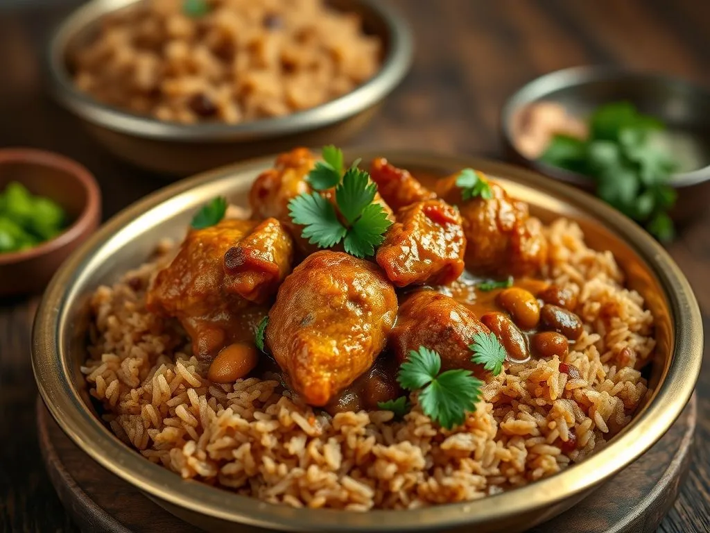 nonveg fast food lunch - chicken dhansak