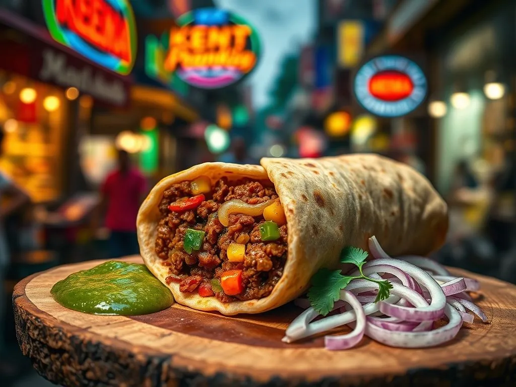 Nonveg Street Food Snack - Keema Frankie