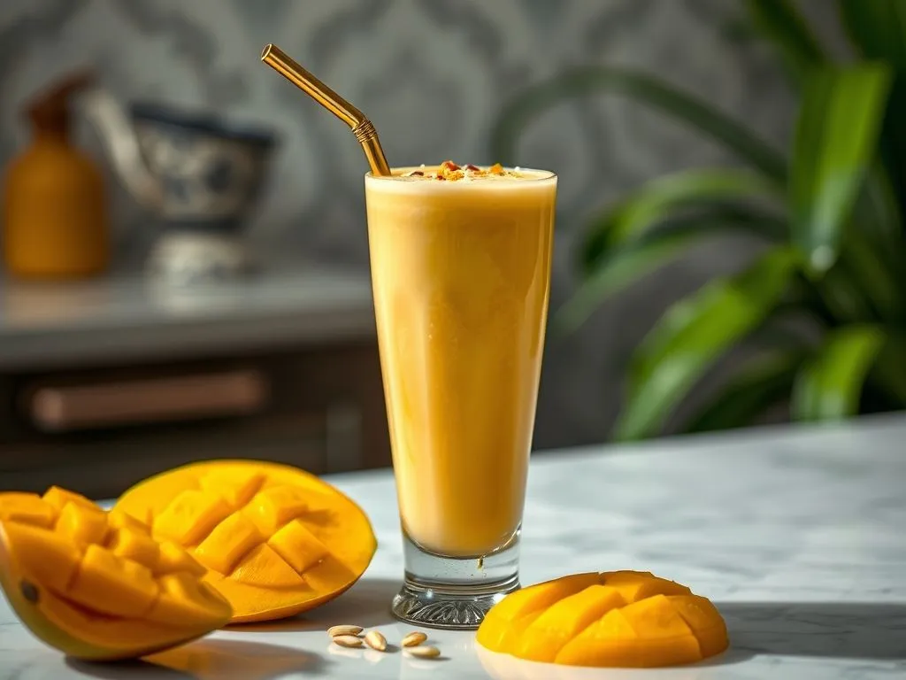 Healthy and Quick Breakfast Smoothie - Mango Milkshake