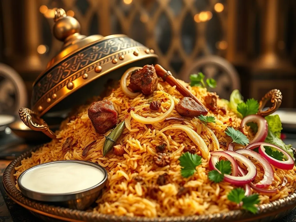 nonveg fast food lunch - mutton biryani