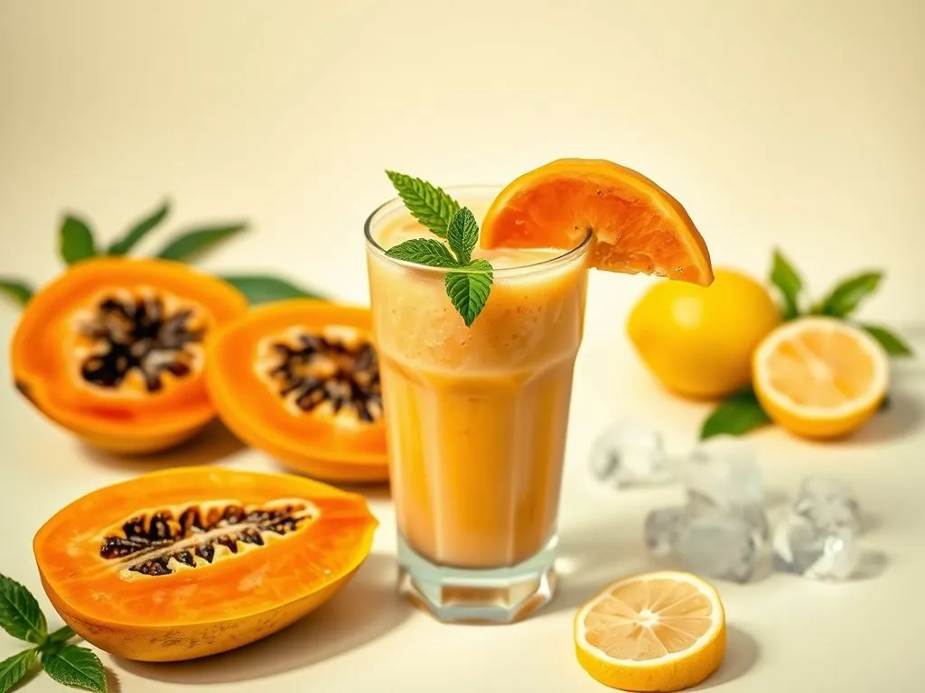 Healthy and Quick Breakfast Smoothie - Papaya Smoothie
