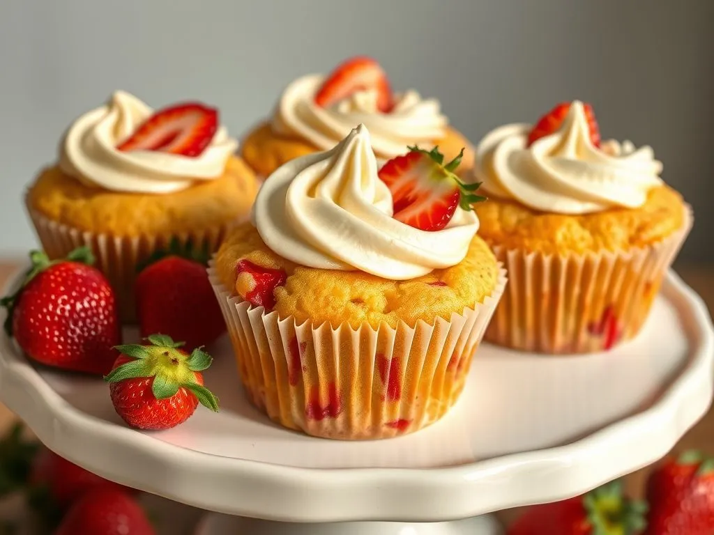 Independence Day Desserts - Strawberry Cheesecake Muffins