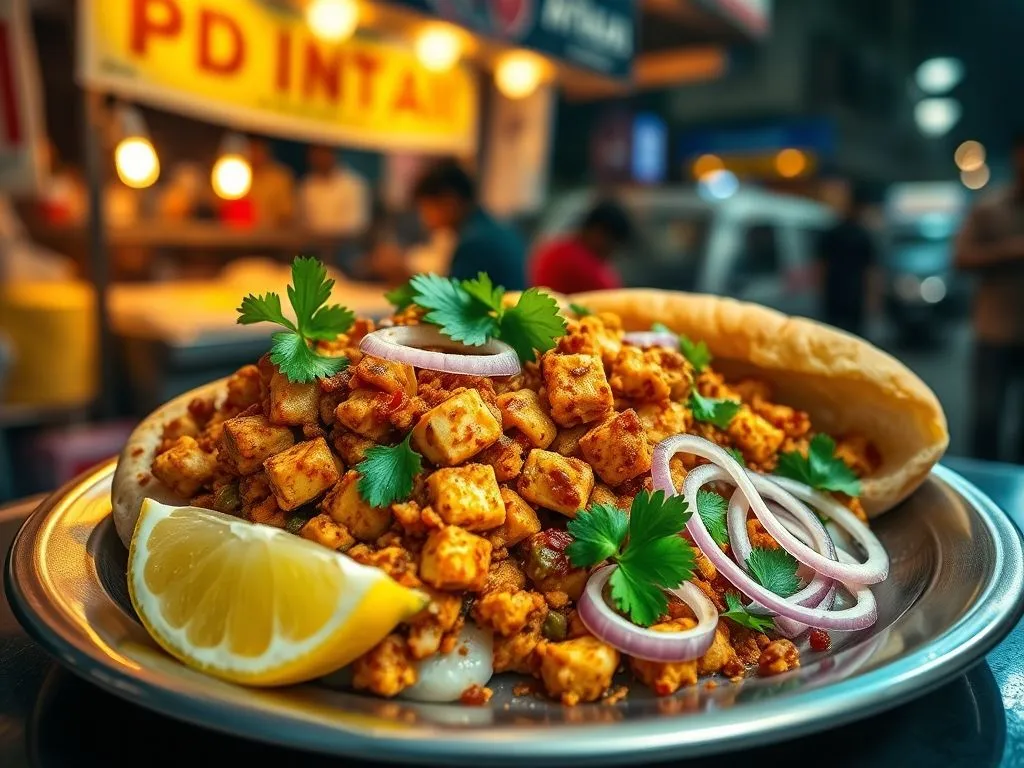 pav street snack - Paneer Bhurji Pav